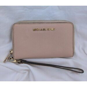Michael Kors Saffiano Leather Large Smartphone Wristlet Wallet